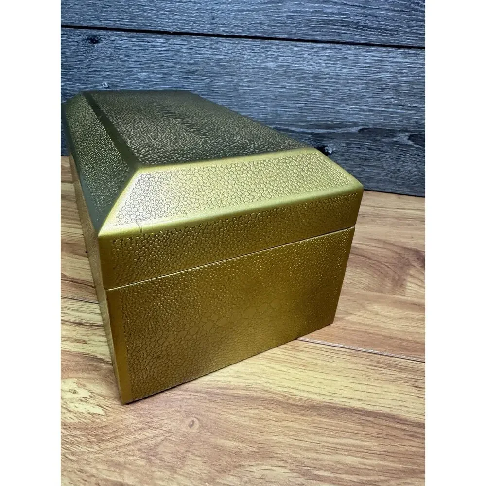 Restoration Hardware RH Etched Brass Faux Shagreen Decorative Box 11x6x5”